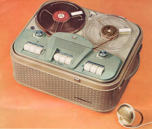 design-is-fine: Philips, tape recorder programme, german sales folder, 1960. Source
