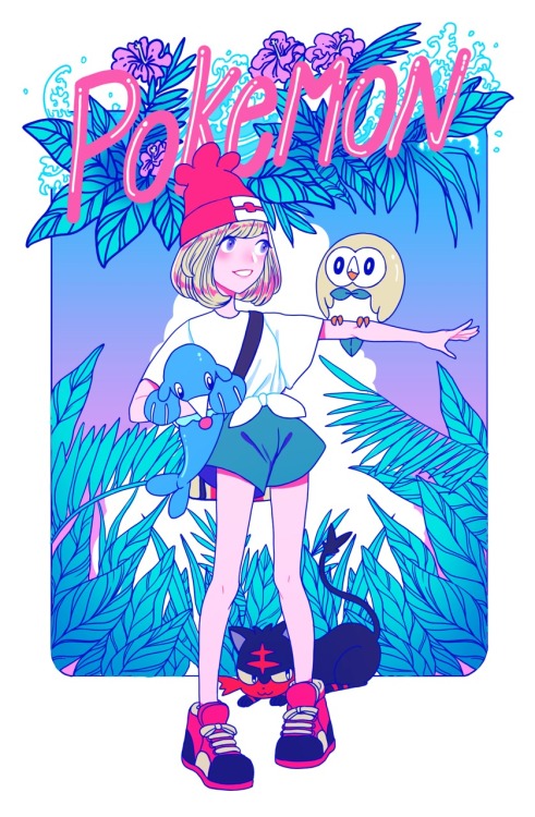 nakiqueue:This was an excuse for me to draw tropical plants…I’m SO EXCITED FOR SUN & MOON!!!