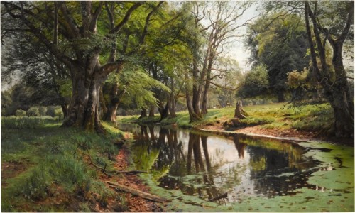 Peder MønstedA Woodland Stream on a Summer Day, oil on canvas (1907)1859-1941