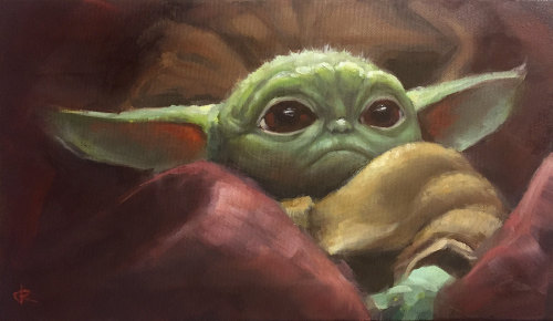 gffa:Baby Yoda oil painting | by Rubén Megido