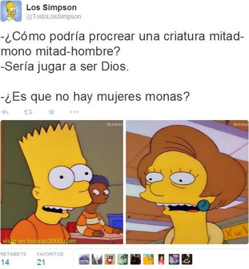 locuras1000:  Señorita Krabappel 0 Bart Simpson 1 (tweet)