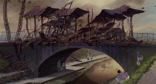 anime-backgrounds:  Grave of the Fireflies. Written and directed by Isao Takahata and animated by Studio Ghibli. Grave of the Fireflies [Blu-ray] 