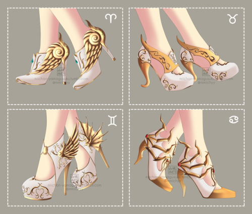 miichan-yamagusuku:  High heels inspired by Gold God Cloths～ Gold & White ～ and ～ Gold & Bla