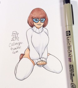 Callmepo: Jinkies! Bonita En Blanco Of Velma.   Ko-Fi / Twitter    ;9