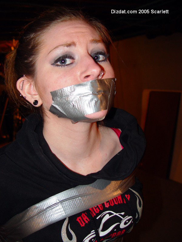 Girls about to be gagged & Then adjust her gag