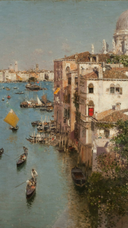 art-wallpapers: Martin Rico y Ortega (1833 - 1908)Venetian Canal View of Paris from the Trocadero Ca