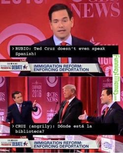 I know like 99% of people don&rsquo;t care about the debates but I&rsquo;m pretty sure Marco is gay only because no straight man can clap back like him 😭 Marco&rsquo;s insults have been giving me life. #marcorubio #clapback #gay #youdontevenspeakspanish