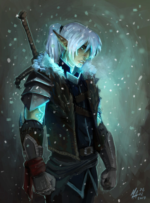 monsiearts:Fenris color doodle~ Tried to do something different with his clothes but then I got lazy