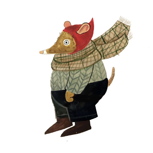 madisonsaferillustration:Even shrews get cold. 