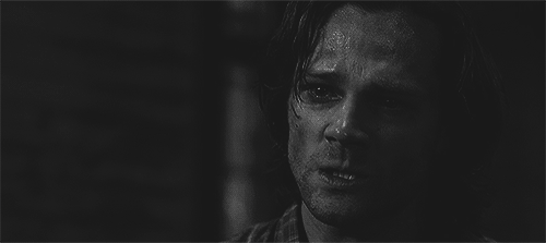 toomanyfandomssomanyfeels:  jaredimplecki:  THE WAY HE LOOKS UP THOUGH, in the second gif sam is looking at the ground avoiding eye contact trying to reign himself in, and when dean says ‘sammy’, sam actually looks UP at him, even though hes so