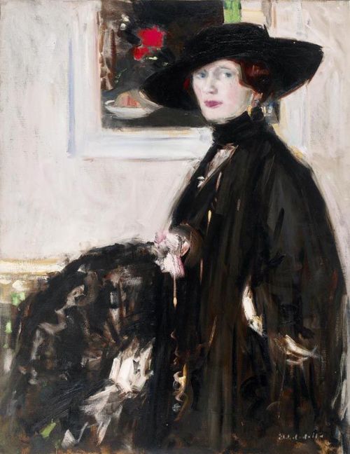 The Black Hat, Miss Don Wauchope (likely exh.1926). Francis Campbell Boileau Cadell (Scottish, 1883-