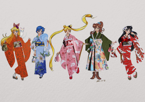 da-imaginarium:Sketch 27-31: Paper Kimono Senshi SeriesBecause I had lots of very pretty origami pap