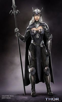 vintagegeekculture:  Valkyrie, one of my favorites from the old 70s comics, was originally going to appear in Thor 2: the Dark World. Here’s some concept art for how she was initially going to appear, which is a bit closer to the comics incarnation. What