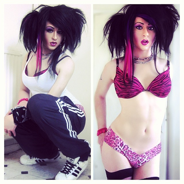 zarakane:  Some more silly outfit photos :D love the funny expression lol #trap #tranny