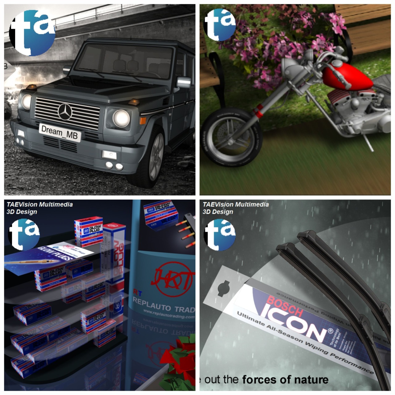 📰 TAEVision Engineering s Posts - Wed, Jan 19, 2022

TAEVision 3D Mechanical Design
▪ Automotive Machinery Agriculture
MercedesBenz GClass IRON Project
▪ Automotive Motorcycles Fashion NY NYC
HarleyDavidson Chopper CentralPark
▪ Parts AutoParts Aftermarket
HKT Corp GlowPlugs
Bosch ICON wiperblades

01 - Data 266
Automotive
Machinery Agriculture Farm Farms Farming
MercedesBenz GClass GWagon OffRoad
IRON Project 01
Shöckl Suffolk County NY

▸ TAEVision Engineerings Post on Tumblr

02 - Data 352
Automotive Motorcycles Fashion NY NYC
CentralPark Conservatory Garden
HarleyDavidson Chopper Harley @CentralPark_NYC

▸ TAEVision Engineerings Post on Tumblr

03 - Data 255
Parts AutoParts Aftermarket
HKT Corp GlowPlugs (Display Exhibition)

▸ TAEVision Engineerings Post on Tumblr

04 - Data 112
Parts AutoParts Aftermarket
Bosch ICON wiperblades WindshieldWipers (Rain Ambient 1)

▸ TAEVision Engineerings Post on Tumblr📰 I just updated my Pressfolio:
TAEVision Mechanics - Global Data - Jan 19, 2022

▸ TAEVision Mechanicss Online PortfolioGlobal Data - Jan 19, 2022 #TAEVision#engineering#3d#mechanicaldesign#automotive#machinery#agriculture#MercedesBenz#GClass#GWagon#offroad#IRONproject#motorcycles #fashion NY NYC #CentralPark#Harley Davidson#HarleyDavidson#HarleyDavidson Chopper#parts#autoparts#aftermarket#HKT Corp#GlowPlugs#display exhibition#BOSCH#BOSCH ICON#wiper blades#WiperBlades#windshield wipers#WindshieldWipers