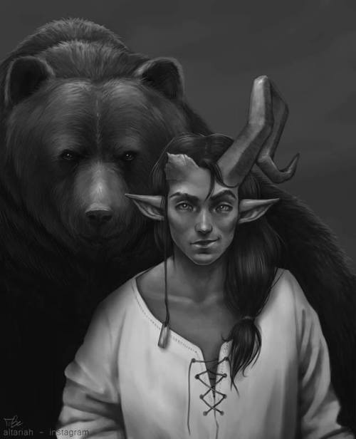  A friend’s D&D character with his beloved bear.