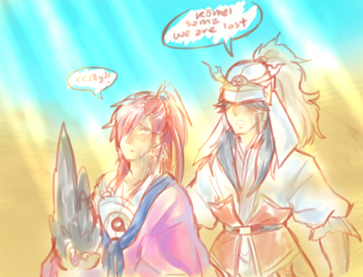 komeikakobunask:  where’s koumei when th others are fighting in magnostadt? 