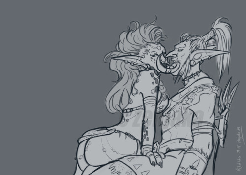 Some inktober pictureswith a random zandalari girl and my troll Talnah