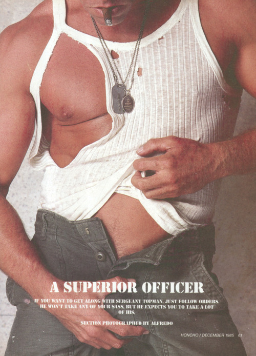 From HONCHO MAGAZINE (Dec 1985) Photo series called “A Superior Officer” photo by Alfred