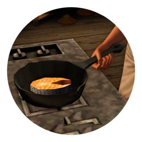omedievalpixel: ✤ ✤ Default Replacement Cookware - Pt 1 ✤ ✤ Three separate files - a cast iron fryin