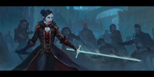 morbidfantasy21:Swords of Eiru - Lady Maedre, Wielder of the Mist Blade – fantasy concept by B