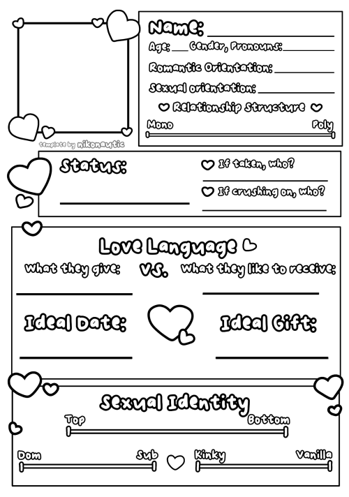 I Made A Love Identity Template For Fun! Second Pic Is A Version Without Sexual Identity In Case Someone