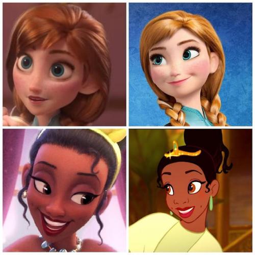 starburstmlp:Disney princesses with theirWreck it Ralph counterparts