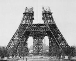 historicaltimes:  Eiffel Tower under construction