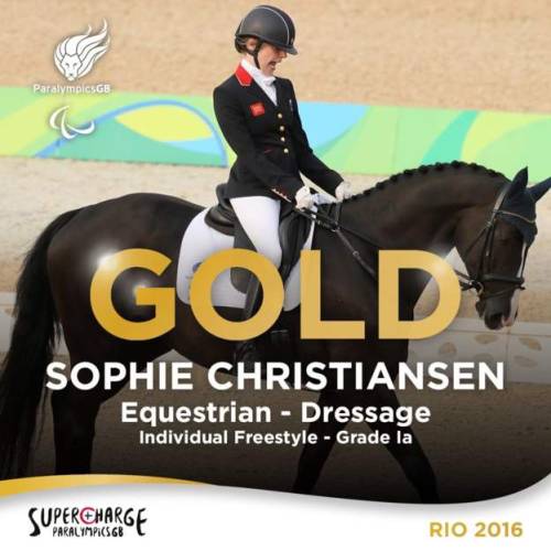 Sophie Christiansen wins gold in the Individual Freestyle Grade 1a dressage