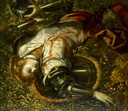 Domenico Tintoretto, (1560 –1635) Tancred Baptizing Clorinda, detail, c. 1585