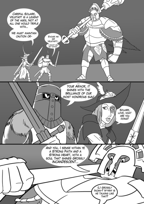 nazrigar:The comic! As promised :3Set in the same AU as this pic, where Solaire is the focus charact