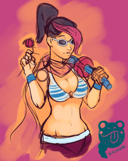 Lewddoc:  Pool Party Fiora Sketch, Cause Hot Damn I Am Lovin’ That New Outfit For