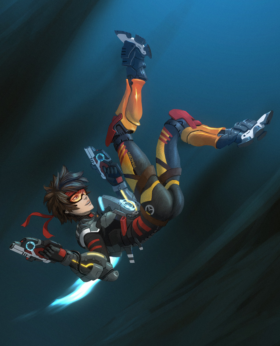 cyberclays:   Tracer  - Overwatch fan art by  Remy PAUL    More Tracer  related art