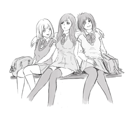 ji-dreamer:Kyoko, Haru and Chrome HighSchool version. The first one referenced form Girl’s Day Expec