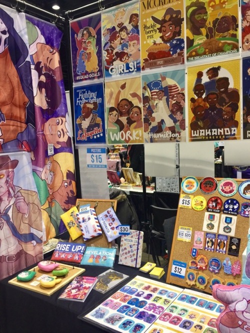 asunnydisposish:All set up for the weekend at C2E2! Stop by table E10 if you’re attending~ ✨✨