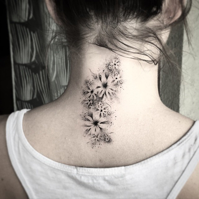 Update 175+ neck tattoo flower latest