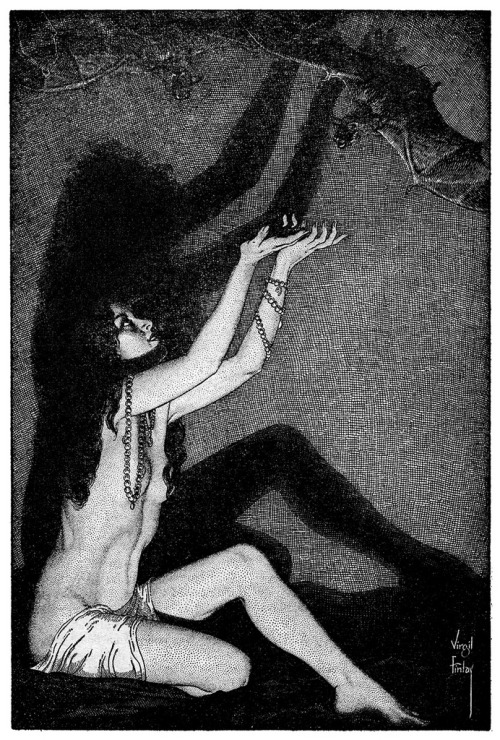 brudesworld:  Black Angels Have No Wings by Virgil Finlay (Amazing Stories August 1952) 