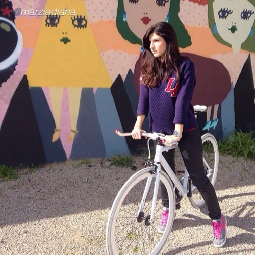 fixiegirls:  by @marziadiana “☀️ #sun #bike #cinelli #girl #cagliari #igersardinia #iphoneonly #graf