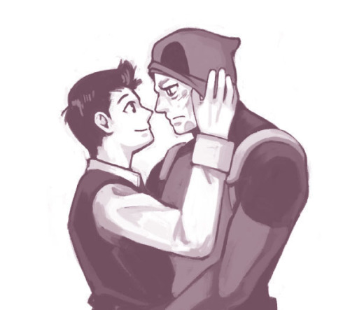 tight-web:  yatta184:  Deadpool＆Teenage Peter Parker. デプスパ落書き、グレスケ絵練習も兼ねて…。  Ahhhhhh so cute 