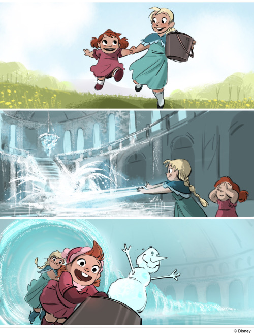 fawnv:I got to do some beat boards during the production on Frozen. One of these panels is in Art of