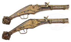 peashooter85:  A heavily decorated set of wheel-lock pistols originating from Saxony, 16th century. Estimated Value: ฤ,000 - ุ,000 