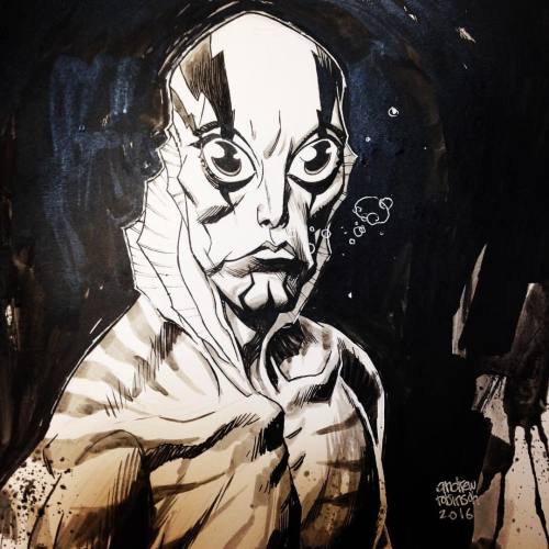 Inked Abe Sapien commission. I’ll be @denvercomiccon this weekend. To get in my commission lis