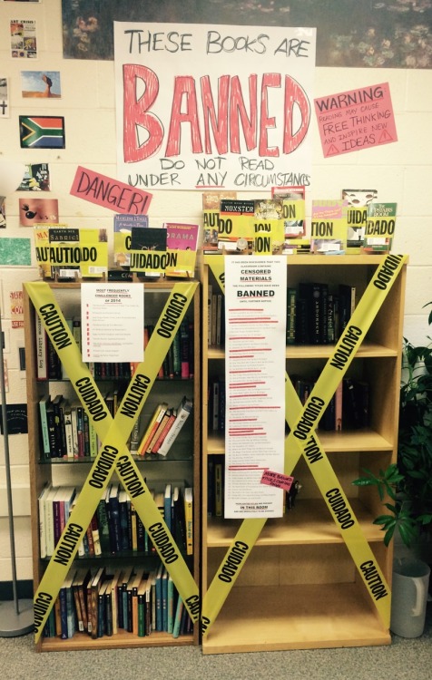 ginger-teach:Banned Books Week!I put together a display for Banned Books Week, which starts today; u