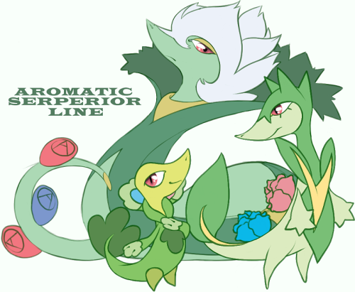 An alternate version of the full line of my Aromatic(+Roserade) Serperior hybrid line, just to see h