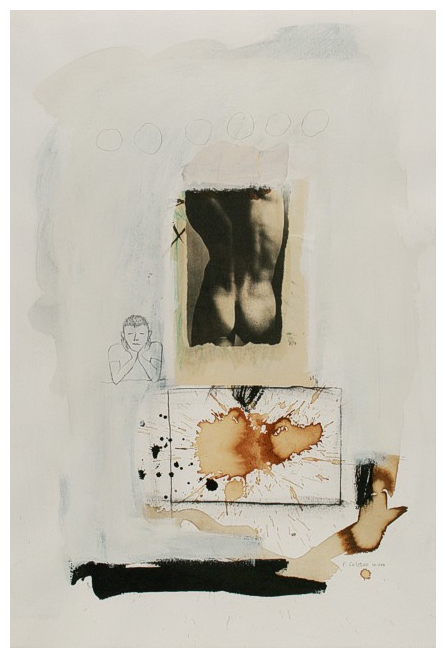 creativespark:  Peter Colstee, Back, 2011photo, coffee, pencil and ink on paper, 70 x 50 cm