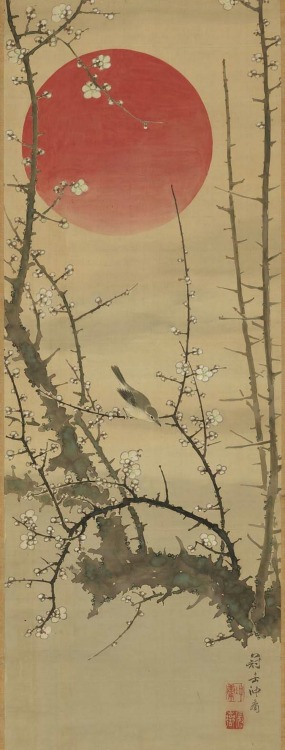 arsvitaest: “Plum Blossoms and Sun” Author: Chuyo “Oki” Kangaku (Japanese, d