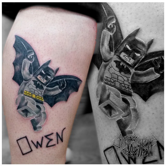 Tattoo artist — So here is the #lego #batman #tattoo I done today,...