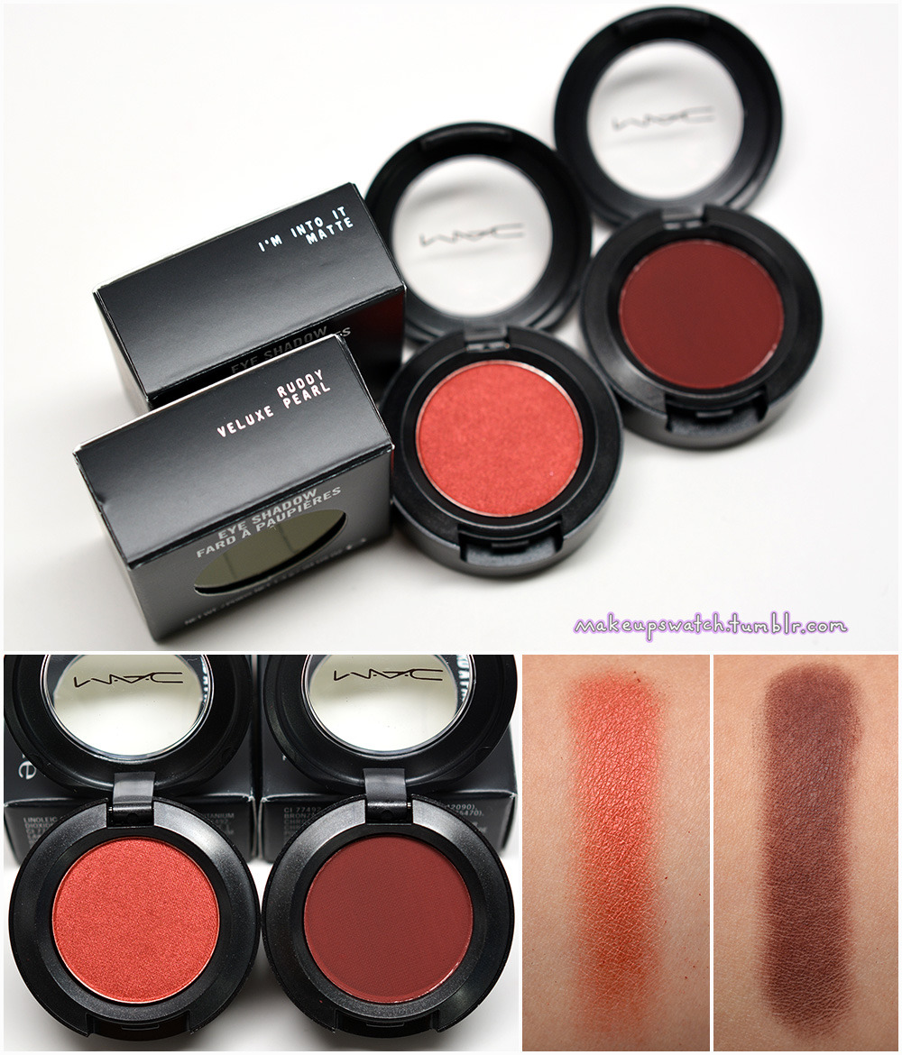 Konvertere ven systematisk makeupswatch — MAC - Ruddy and I'm Into It Eye Shadows