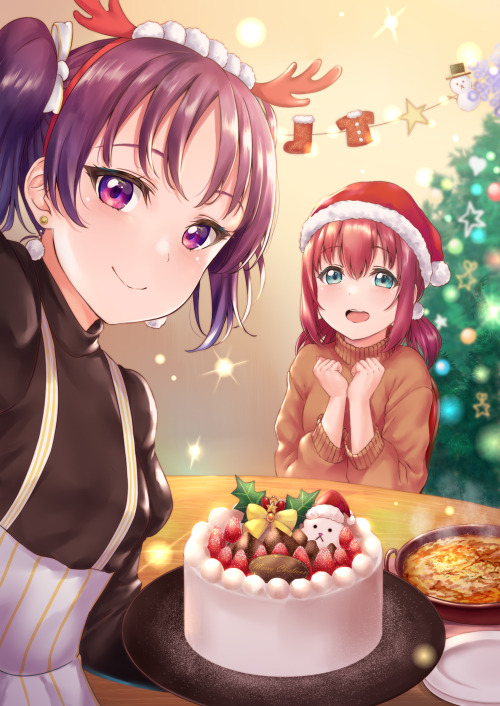 ✧･ﾟ: *✧ Christmas Cake At The Ready ✧ *:･ﾟ✧♡ Characters ♡ : Leah Kazuno ♥ Ruby Kurosawa♢ Anime ♢ : L