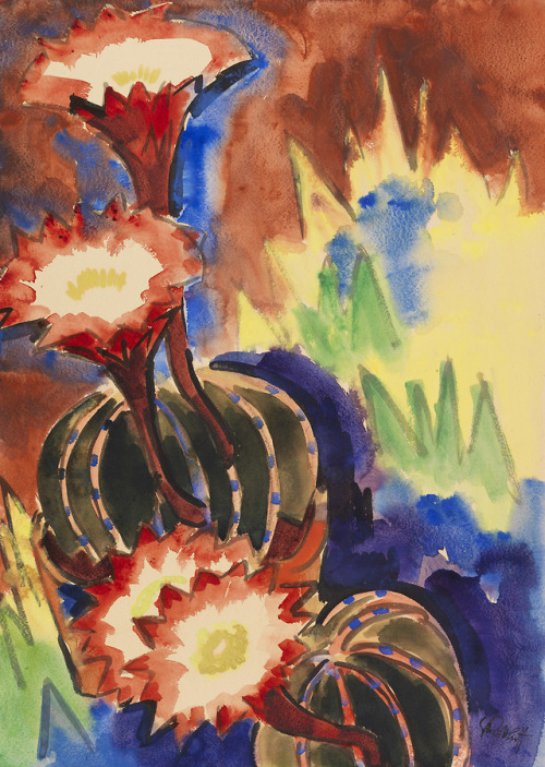 Karl Schmidt-Rottluff (German, 1884 – 1976)Blühende Kakteen, ca. 1925